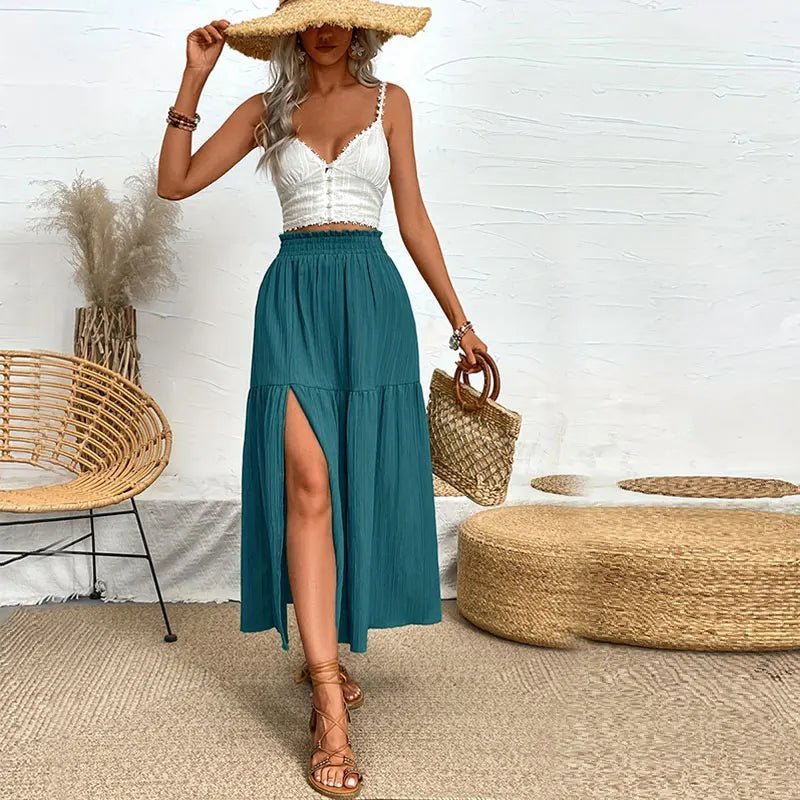 Maia Bohemian Midi Ruffle Skirt - Women's Fashion Skirt - Image 4