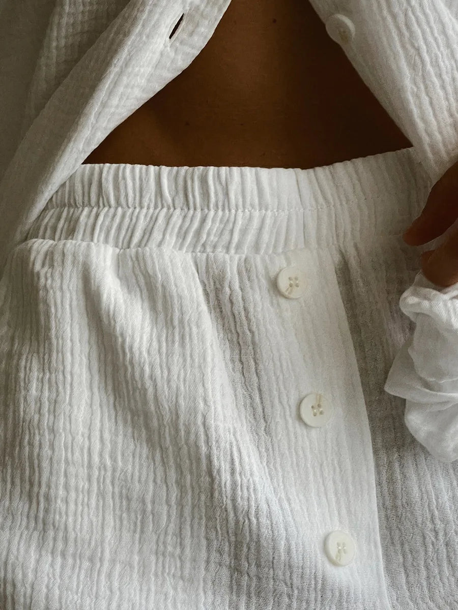 Amanda Cotton Long Sleeved Pajamas Set - Women's Sleepwear - Image 3