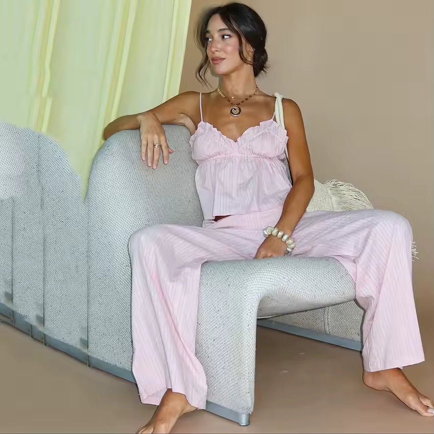 Peyton Ruffled Pajama Set - Women's Sleepwear - Image 4