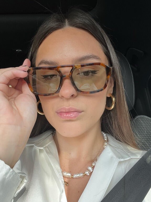 Zahra Vintage Aviator Sunglasses - Cinnamon-Tinted Lenses, Retro '70s Style - Image 11