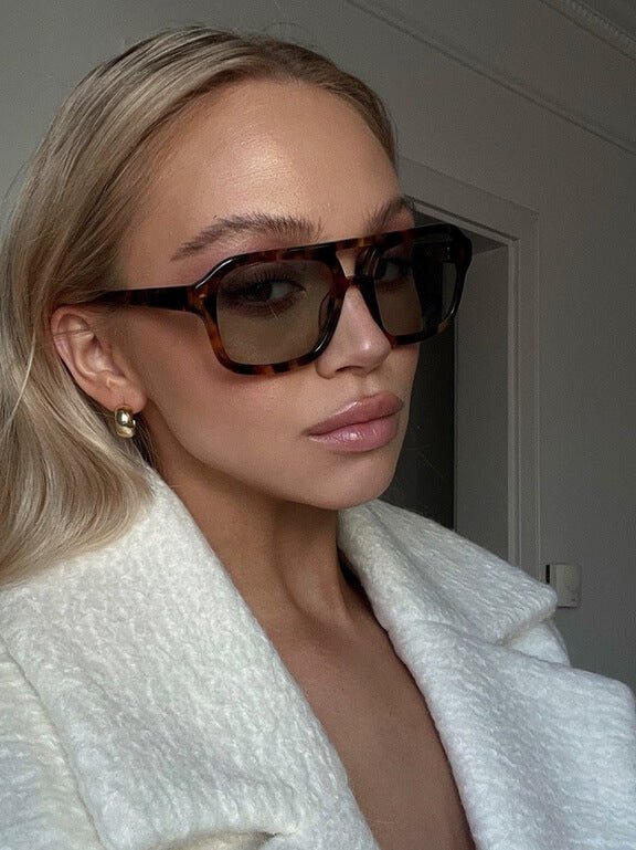 Zahra Vintage Aviator Sunglasses - Cinnamon-Tinted Lenses, Retro '70s Style - Image 10