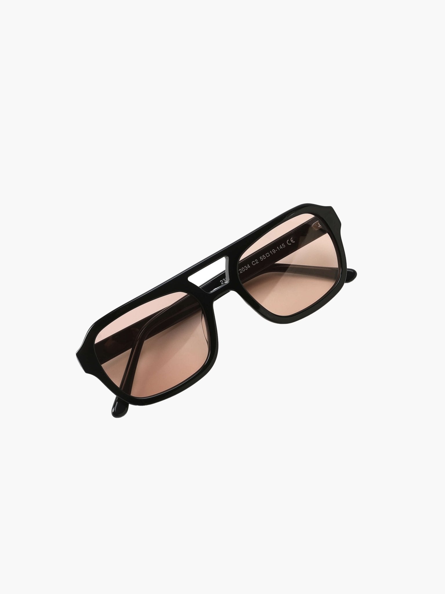 Zahra Vintage Aviator Sunglasses - Cinnamon-Tinted Lenses, Retro '70s Style - Image 2