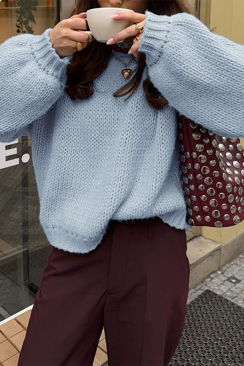 Amanda Crew Neck Layering Sweater - Women's Cozy Knitwear