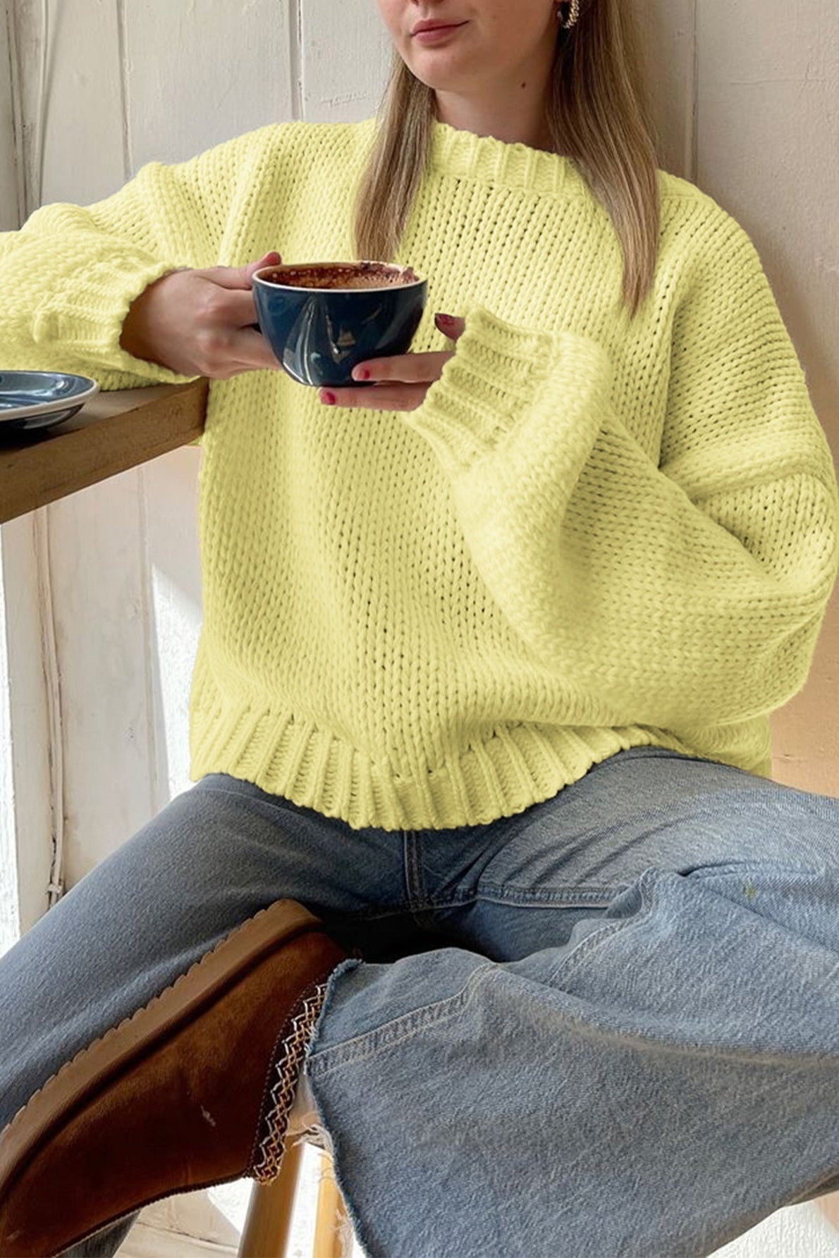 Amanda Crew Neck Layering Sweater - Women's Cozy Knitwear - Image 13