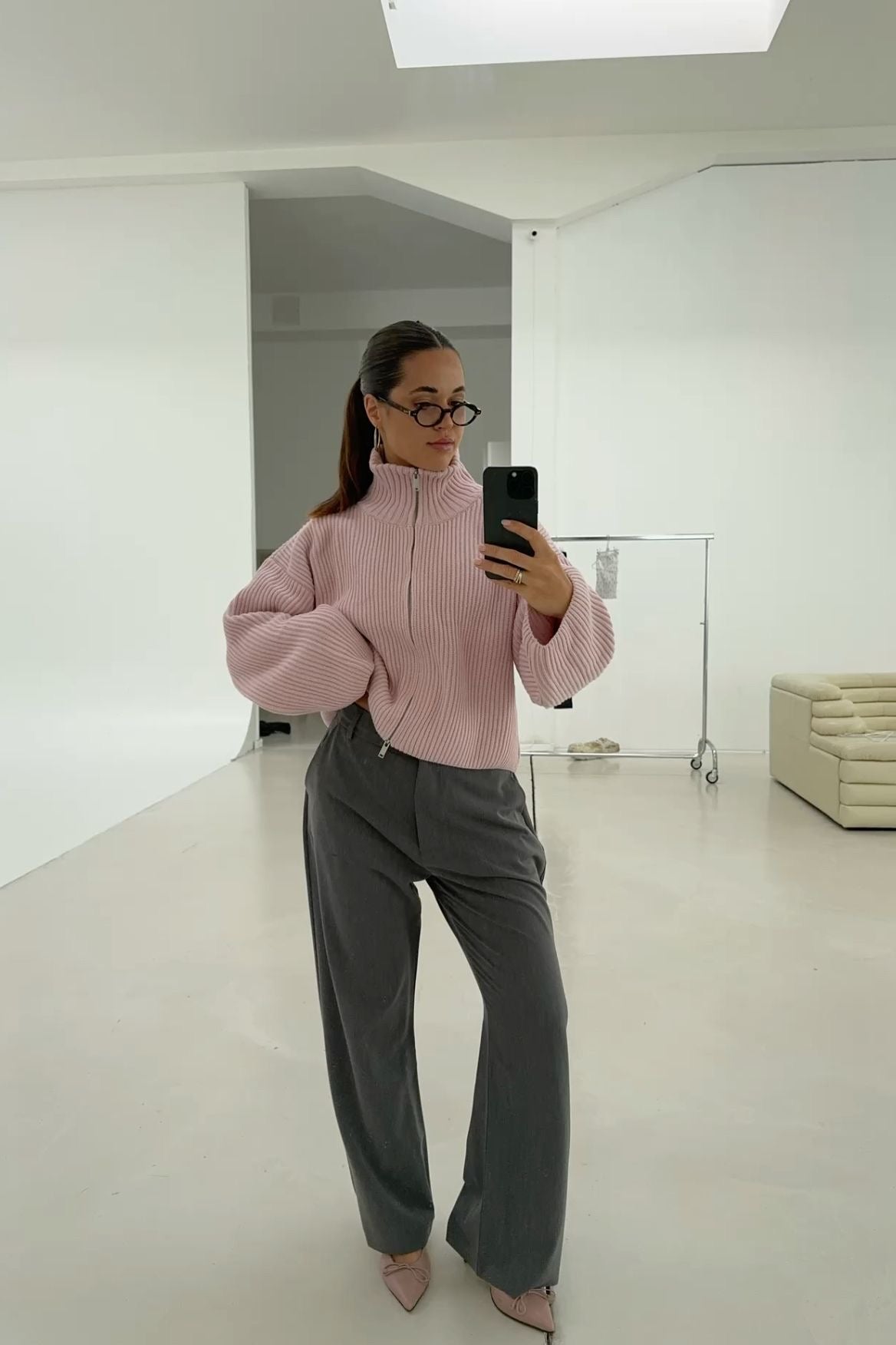 Daniela Oversized Ribbed Zip-Up Sweater - Women's Cozy Knitwear - Image 2