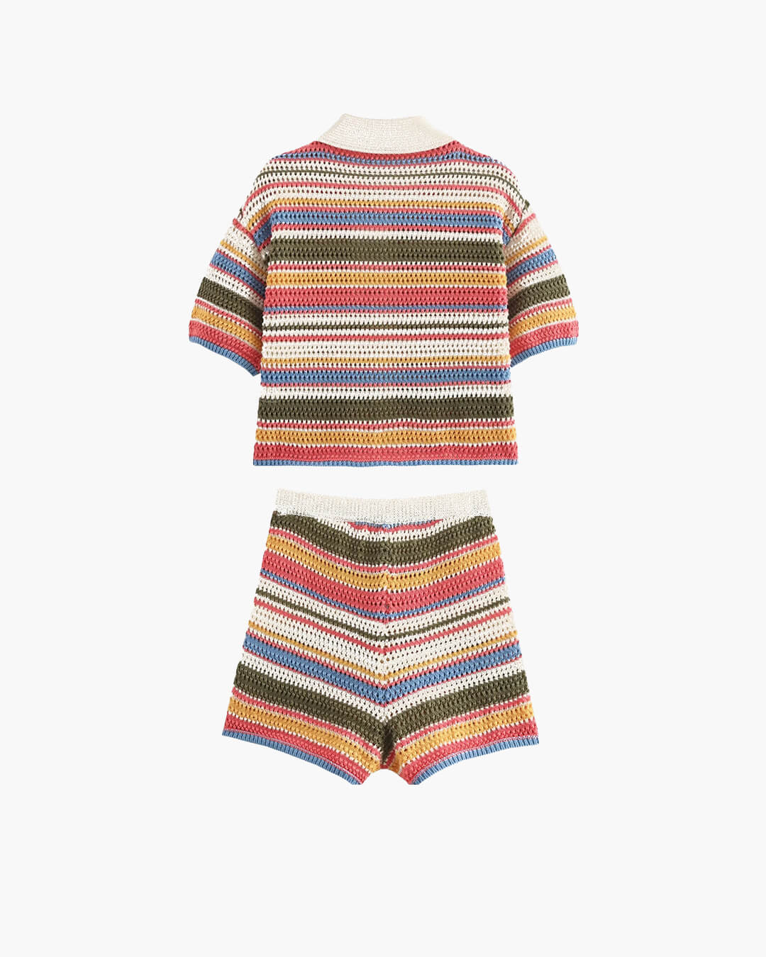 Jasmin Crochet Crop Sweater Shorts Set - Women's Cozy Knitwear - Image 11