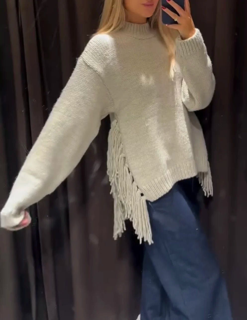 Kelly Tassel Knit Sweater - Women's Cozy Knitwear - Image 5