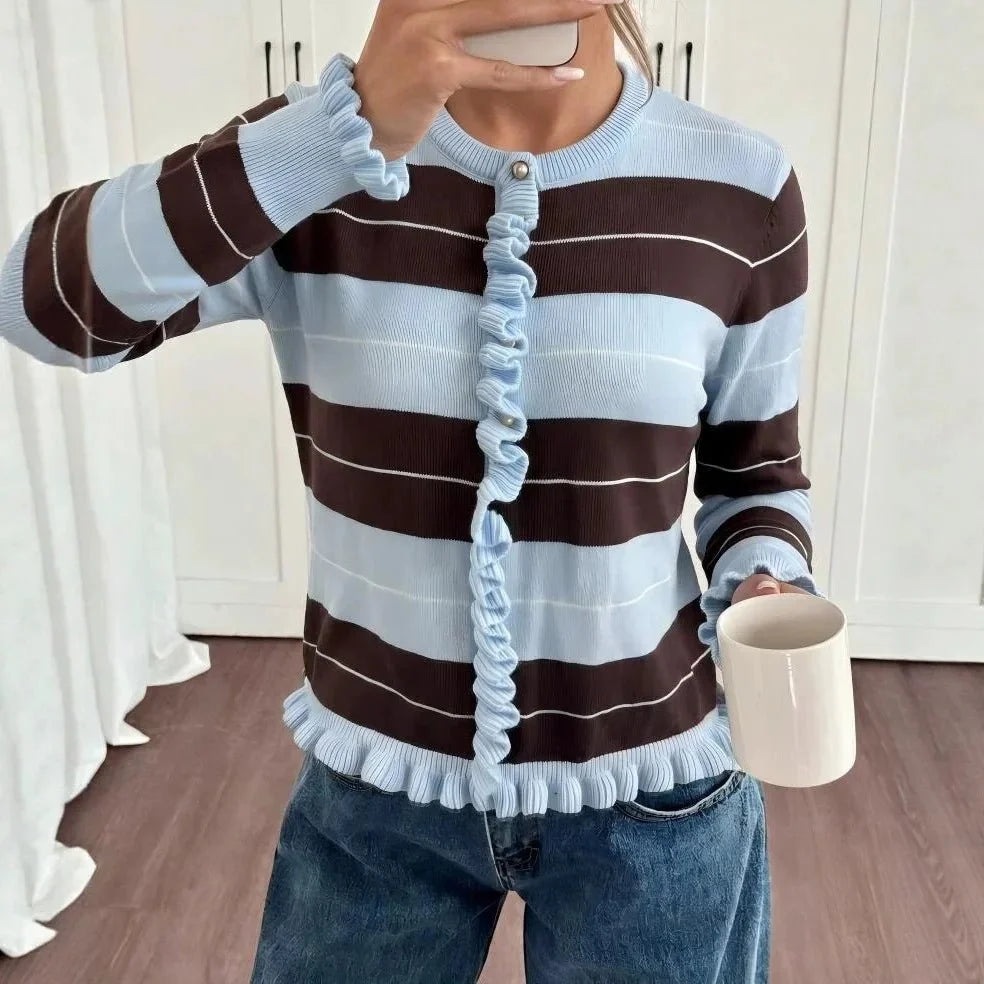 Melissa Striped Knit Pullover - Women's Cozy Knitwear - Image 2