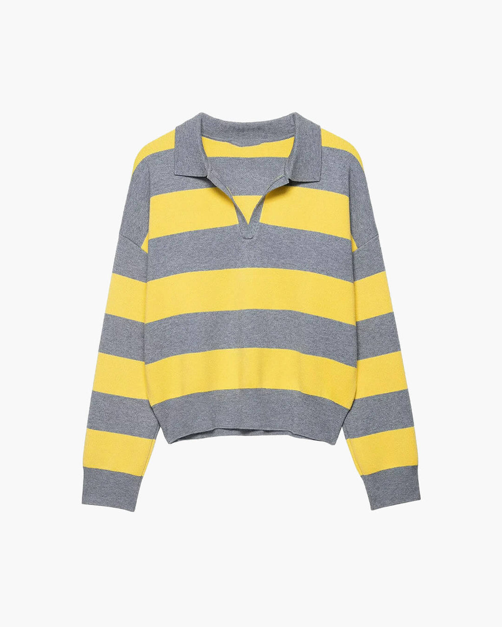 Una Striped Knitted V-Neck Pullover - Women's Cozy Knitwear - Image 4