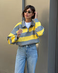 Una Striped Knitted V-Neck Pullover - Women's Cozy Knitwear - Image 2