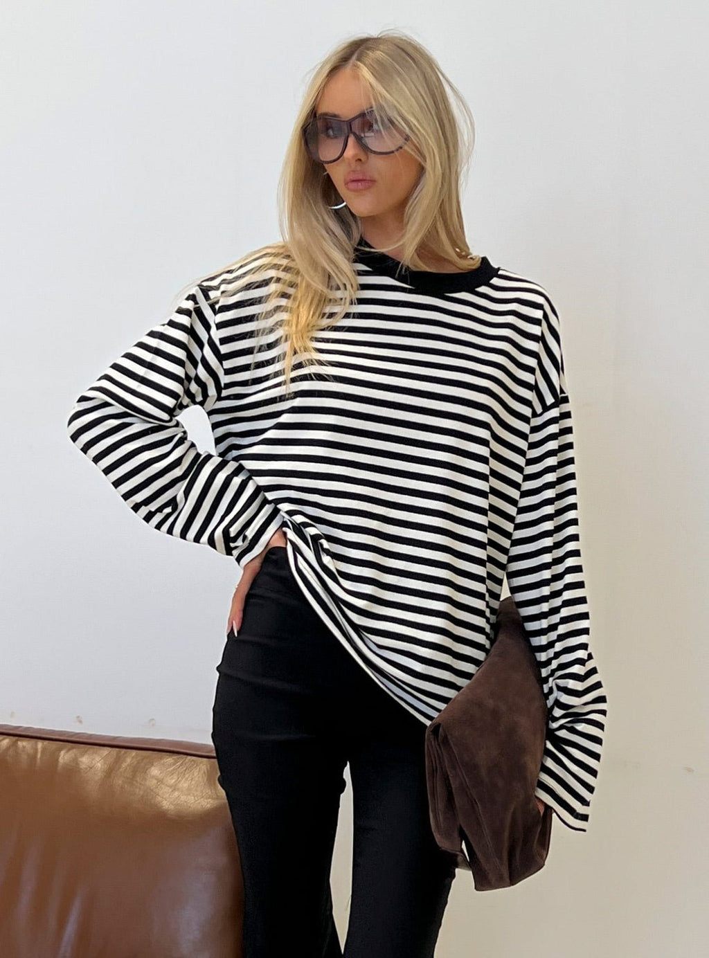 Vivien Striped Oversized Knit Sweater - Women's Cozy Knitwear - Image 8