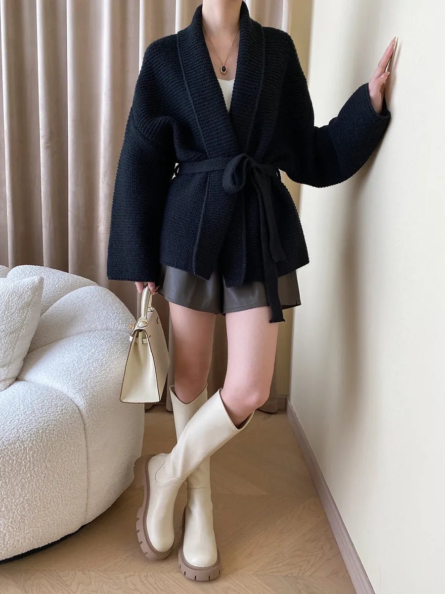 Abigail Belted Knit Cardigan - Women's Cozy Knitwear - Image 7