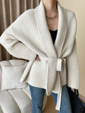Abigail Belted Knit Cardigan - Women's Cozy Knitwear - Image 2