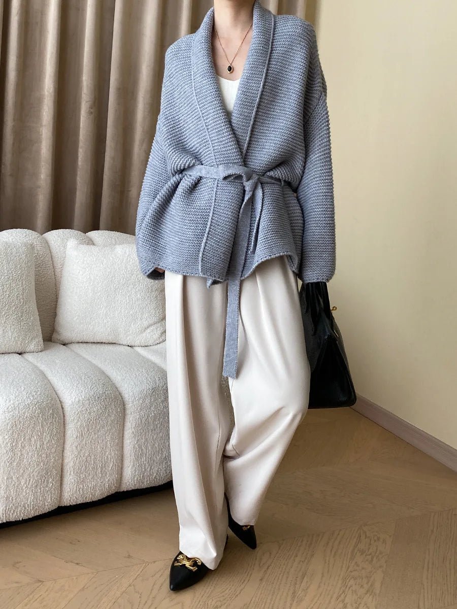 Abigail Belted Knit Cardigan - Women's Cozy Knitwear - Image 9