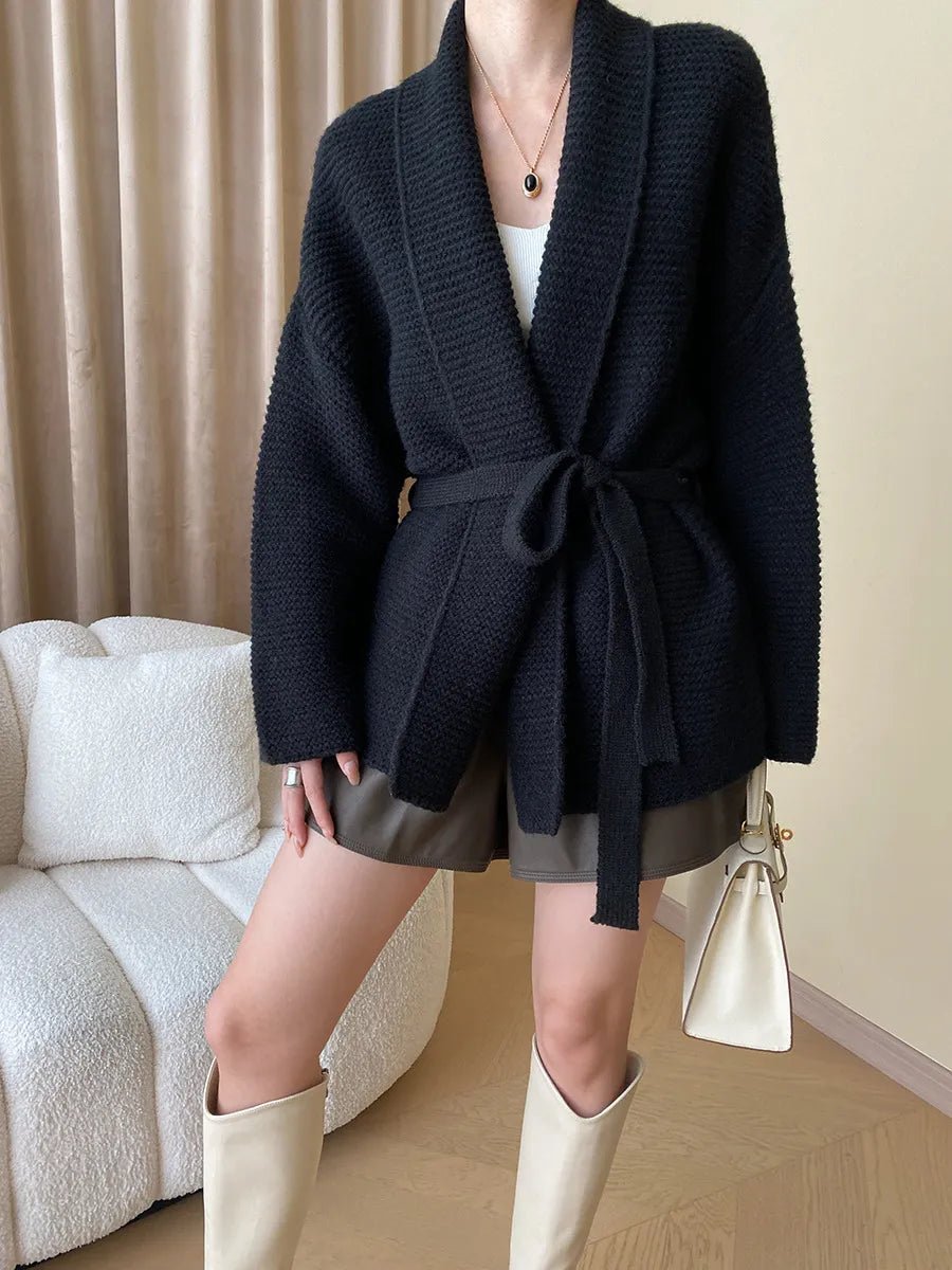 Abigail Belted Knit Cardigan - Women's Cozy Knitwear - Image 6