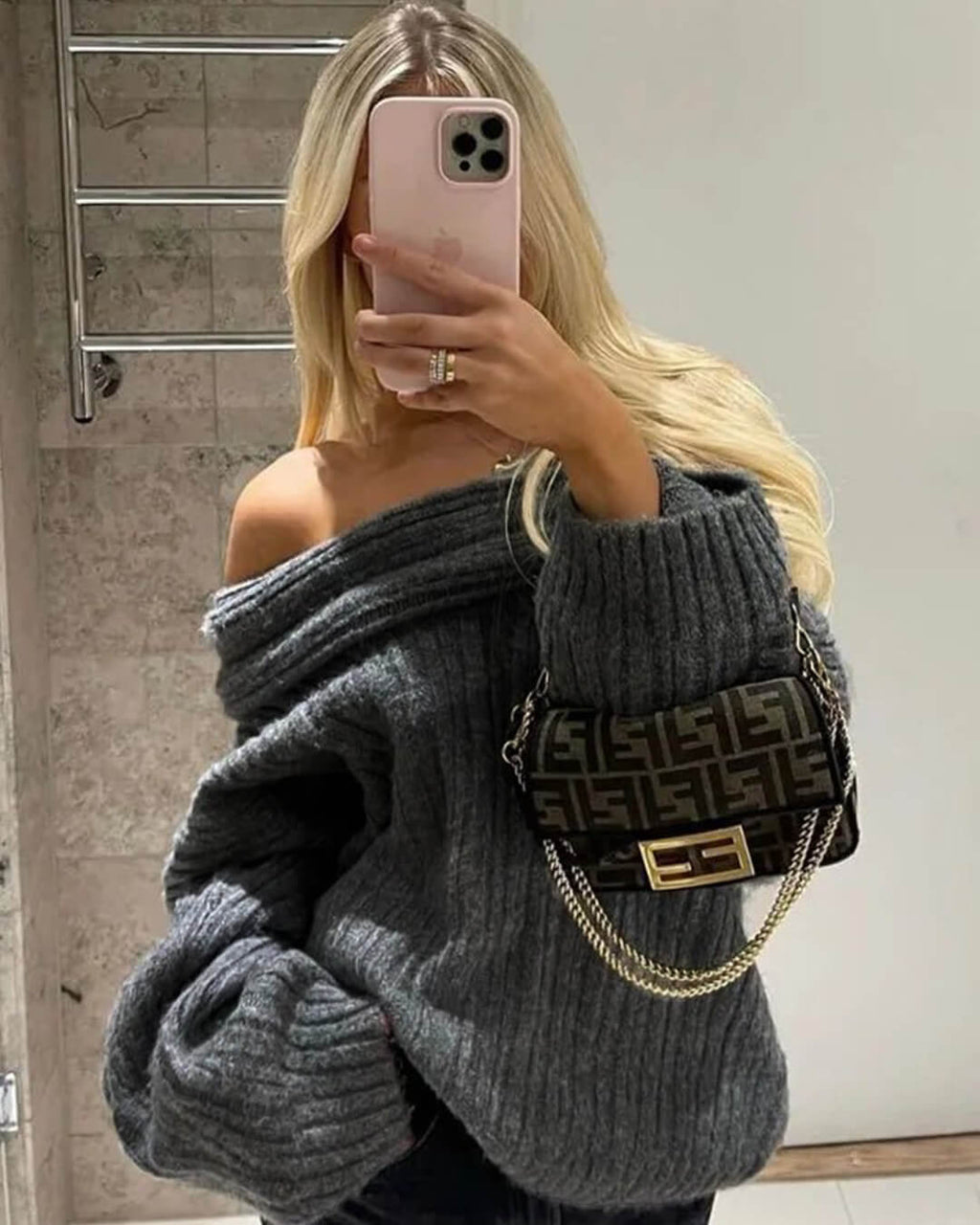 Aelwen Off-Shoulder Knit Sweater - Women's Cozy Knitwear - Image 10