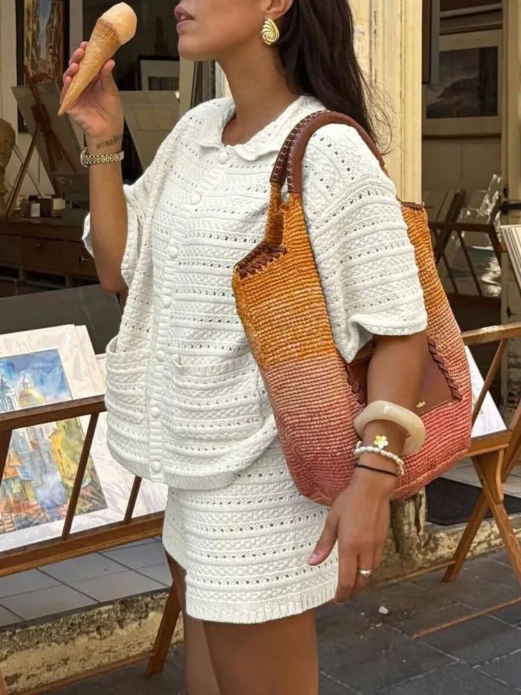 Amaia Knitted Two-Piece Summer Set - Women's Cozy Knitwear - Image 5