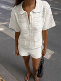 Amaia Knitted Two-Piece Summer Set - Women's Cozy Knitwear - Image 3