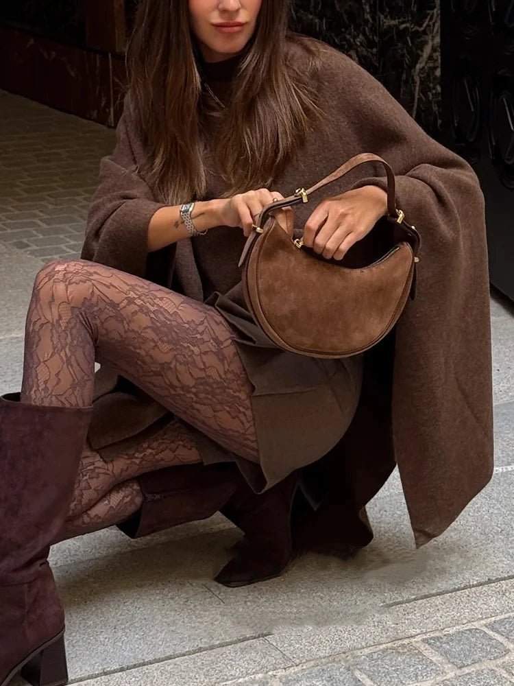 Adelinka Knit Poncho - Women's Cozy Knitwear - Image 5