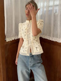 Brielle Lace Patchwork Cardigan - Women's Cozy Knitwear - Image 6