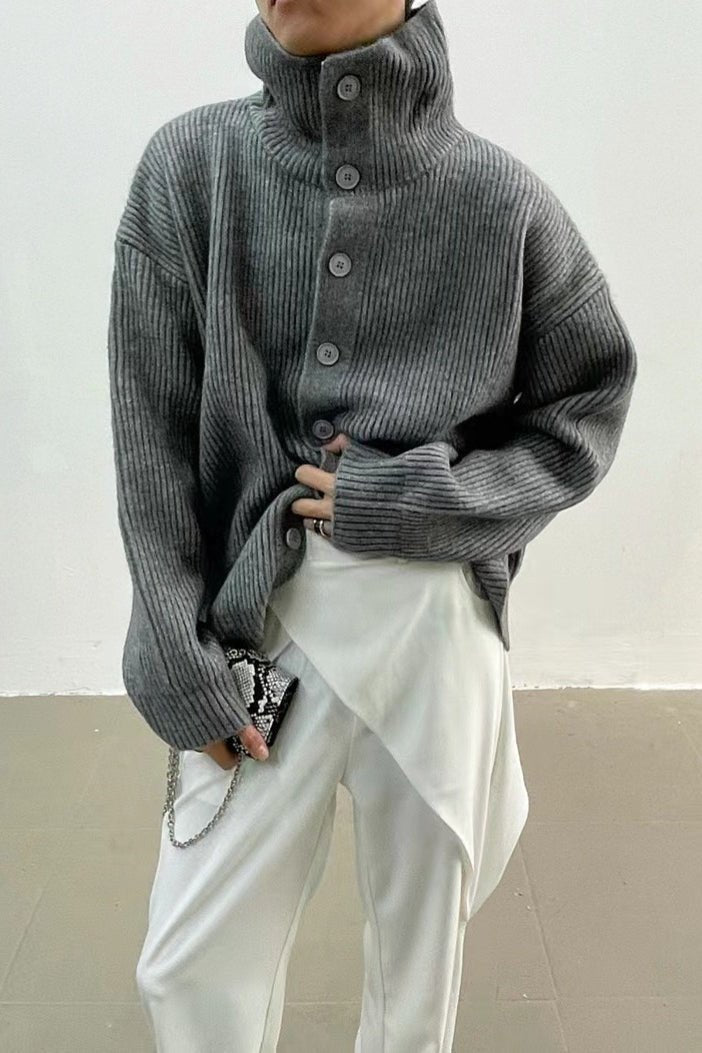 Donna Ribbed Funnel Neck Cardigan - Women's Cozy Knitwear - Image 5