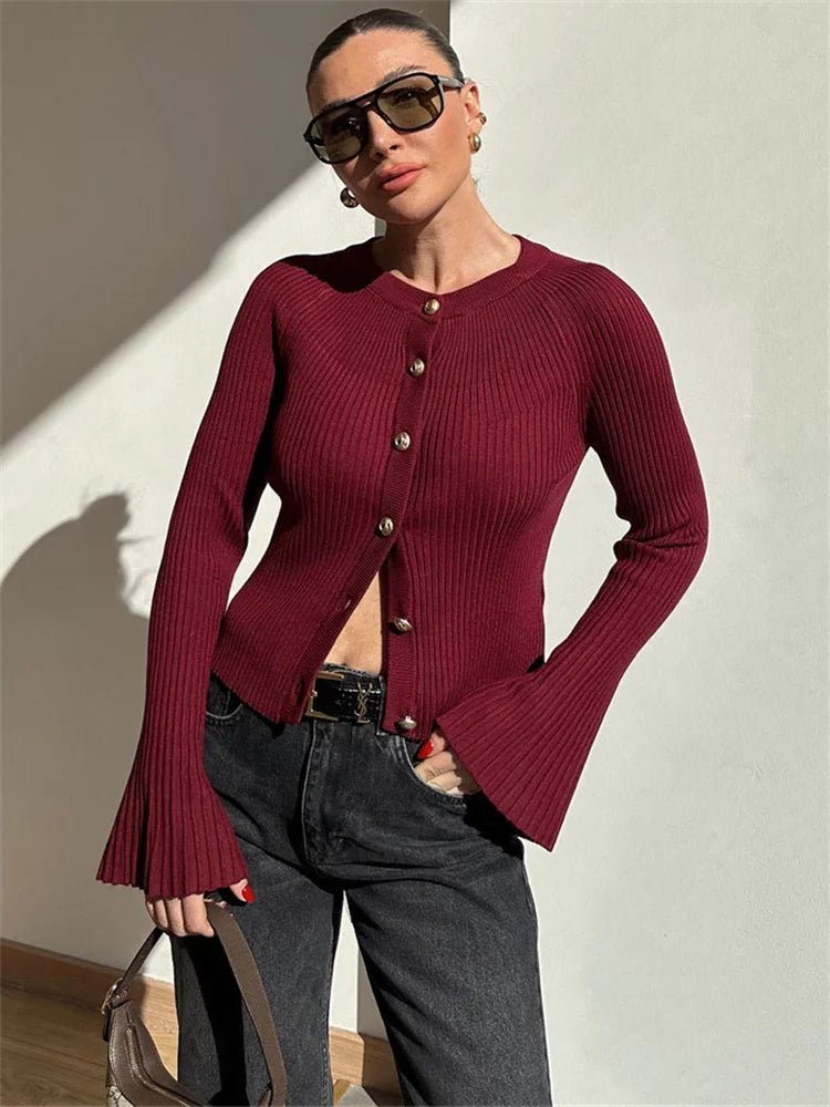 Eloisa Ribbed Knit Long Sleeve Cardigan - Women's Cozy Knitwear - Image 6