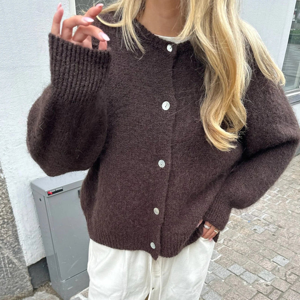 Freya Fuzzy Knit Cardigan - Women's Cozy Knitwear - Image 10