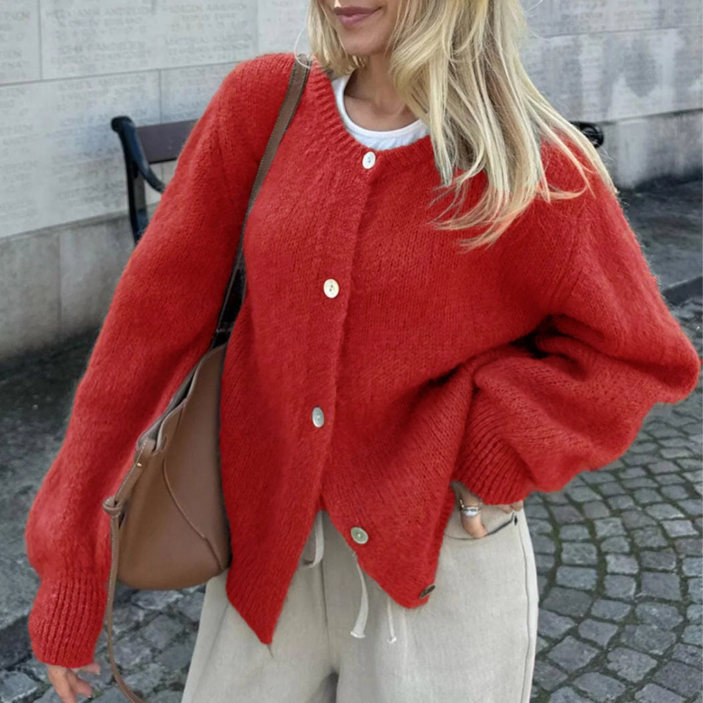 Freya Fuzzy Knit Cardigan - Women's Cozy Knitwear - Image 13