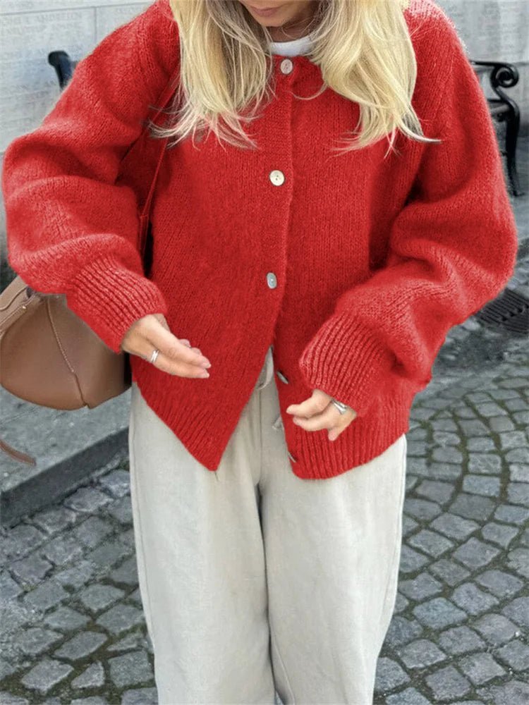 Freya Fuzzy Knit Cardigan - Women's Cozy Knitwear - Image 14