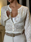 Beverly Hollow Cropped Cardigan - Women's Cozy Knitwear