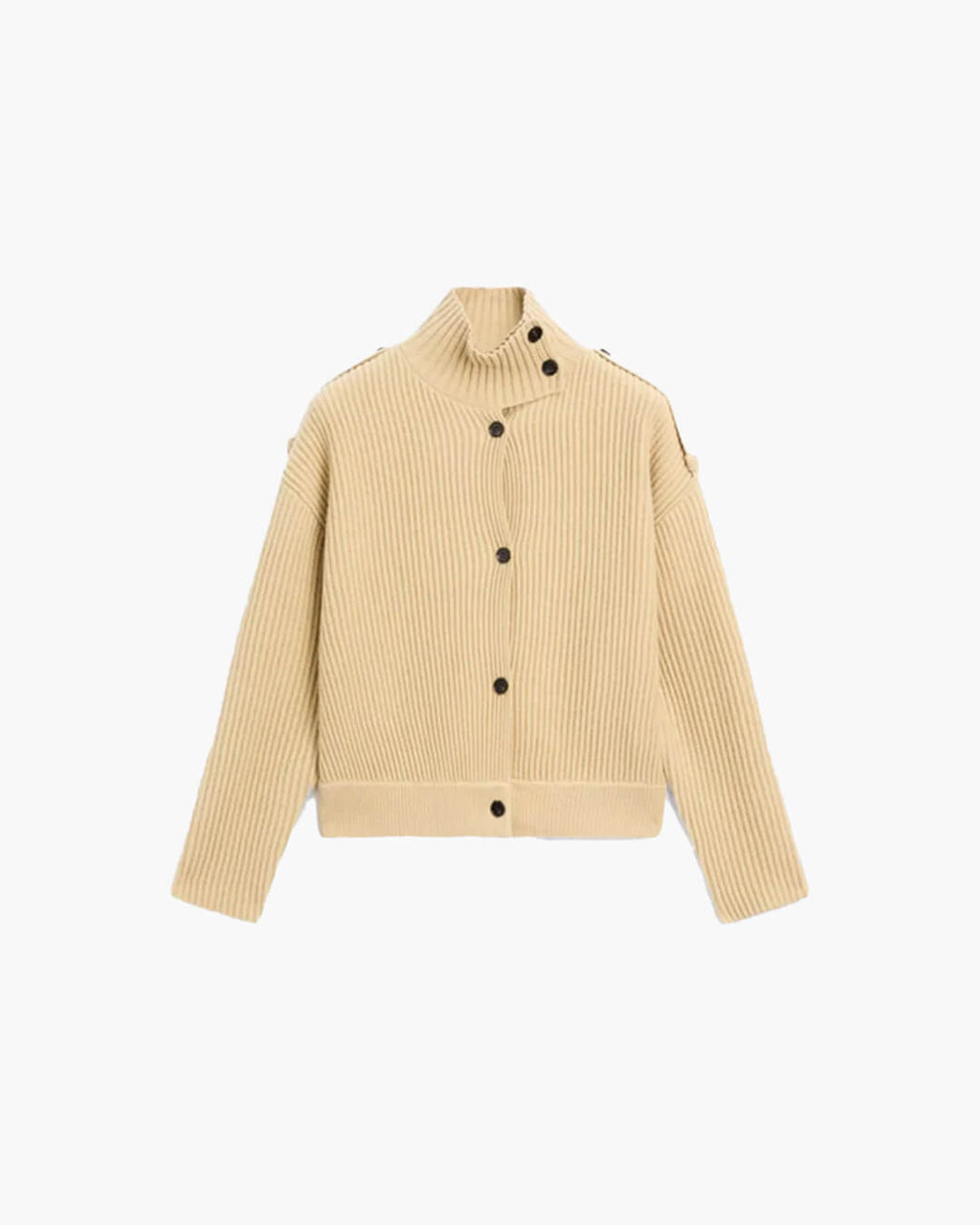 Sandra Stand Collar Knitted Cardigan - Women's Cozy Knitwear - Image 2