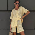Selene Knit Cardigan Shorts Set - Women's Cozy Knitwear - Image 2