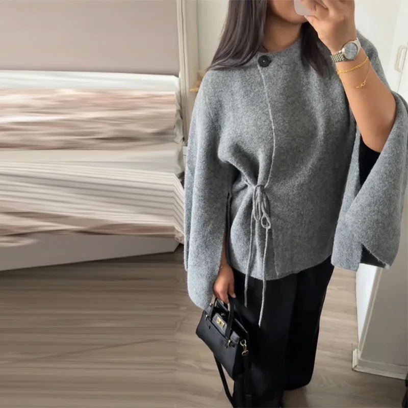 Suzette Slit Batwing Cardigan - Women's Cozy Knitwear - Image 7