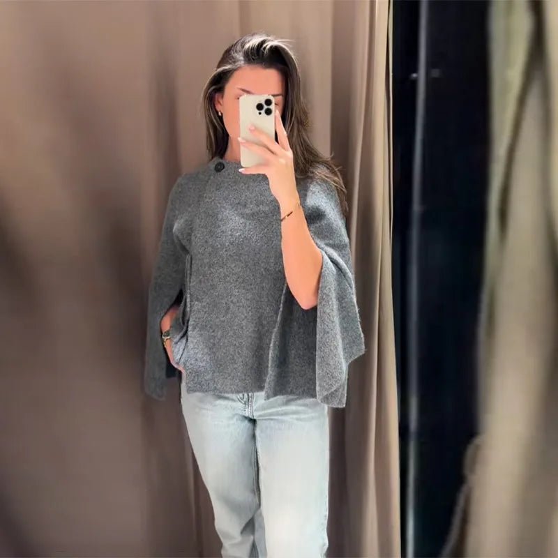Suzette Slit Batwing Cardigan - Women's Cozy Knitwear - Image 10