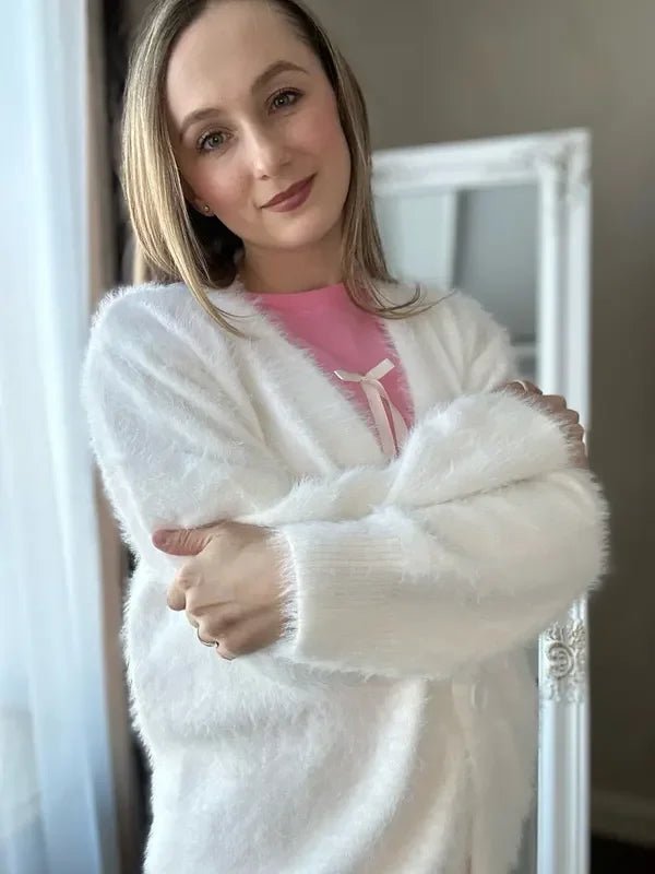 Terry Cozy Knitted Cardigan - Women's Cozy Knitwear - Image 9