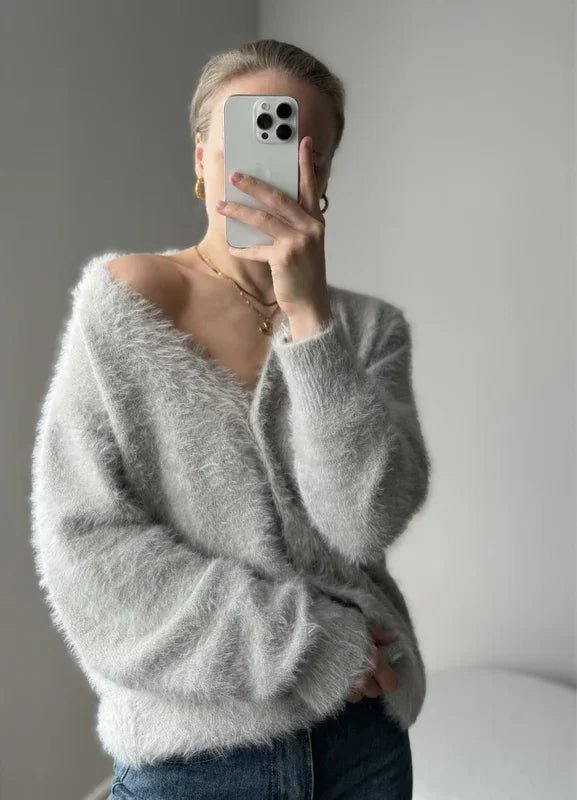 Terry Cozy Knitted Cardigan - Women's Cozy Knitwear - Image 10