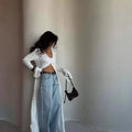 Elena Hollow Knitted Cardigan - Women's Cozy Knitwear