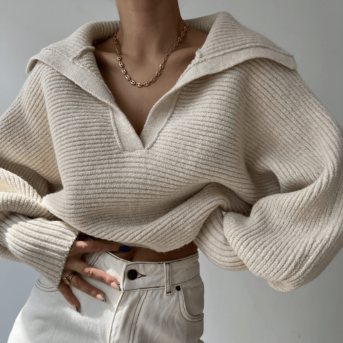 Kath Oversized Knit Sweater - Women's Cozy Knitwear - Image 2