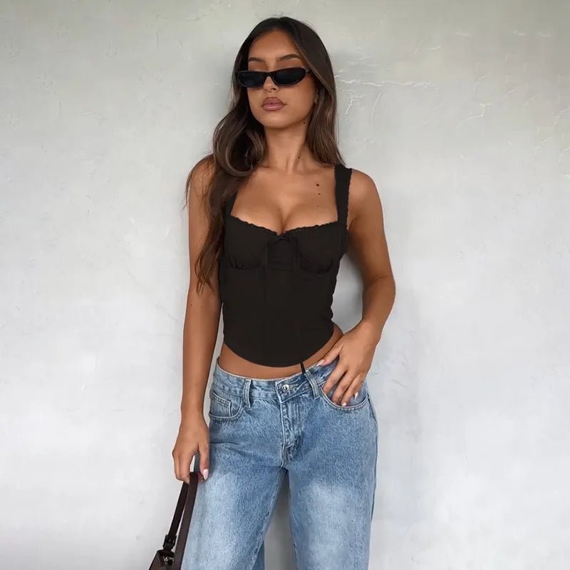 Celeste Lace Trim Cami Top - Women's Everyday Fashion Top - Image 4