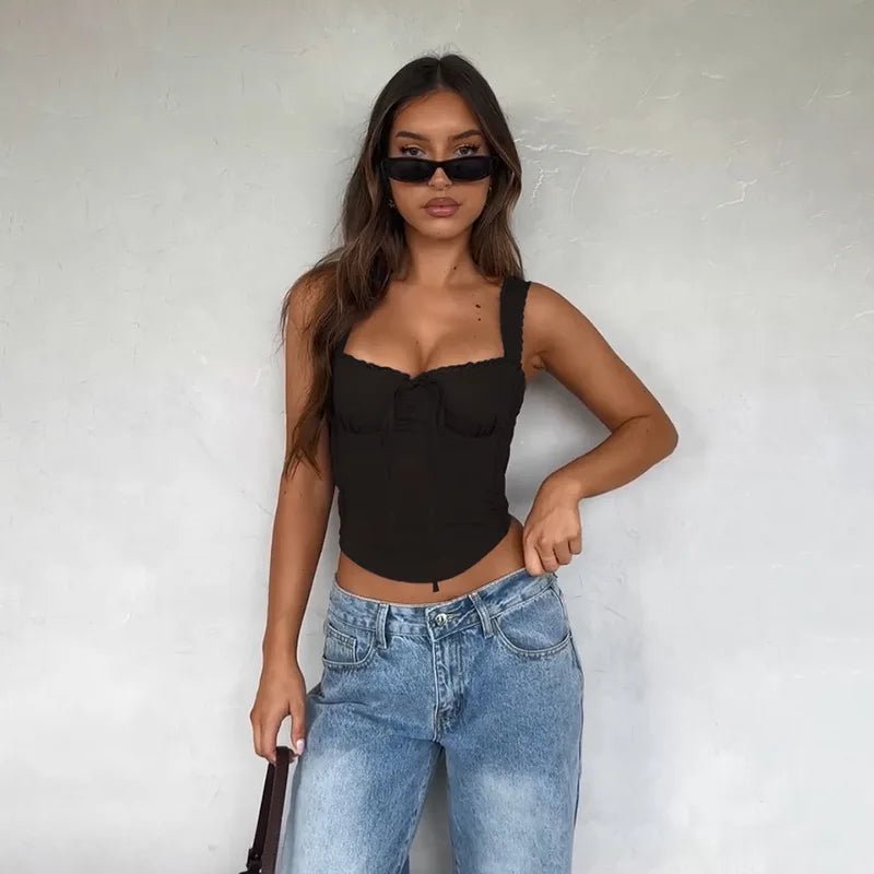 Celeste Lace Trim Cami Top - Women's Everyday Fashion Top - Image 7