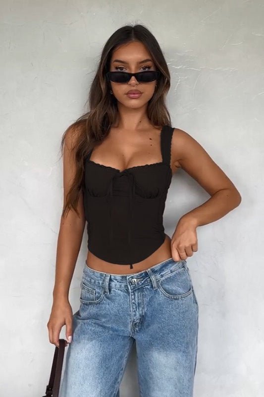 Celeste Lace Trim Cami Top - Women's Everyday Fashion Top - Image 13