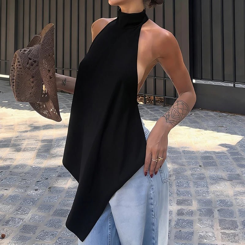 Elina Backless Halter Top - Women's Everyday Fashion Top - Image 7