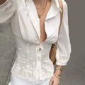 Jillian Long Sleeve Cinched Waist Top - Women's Everyday Fashion Top