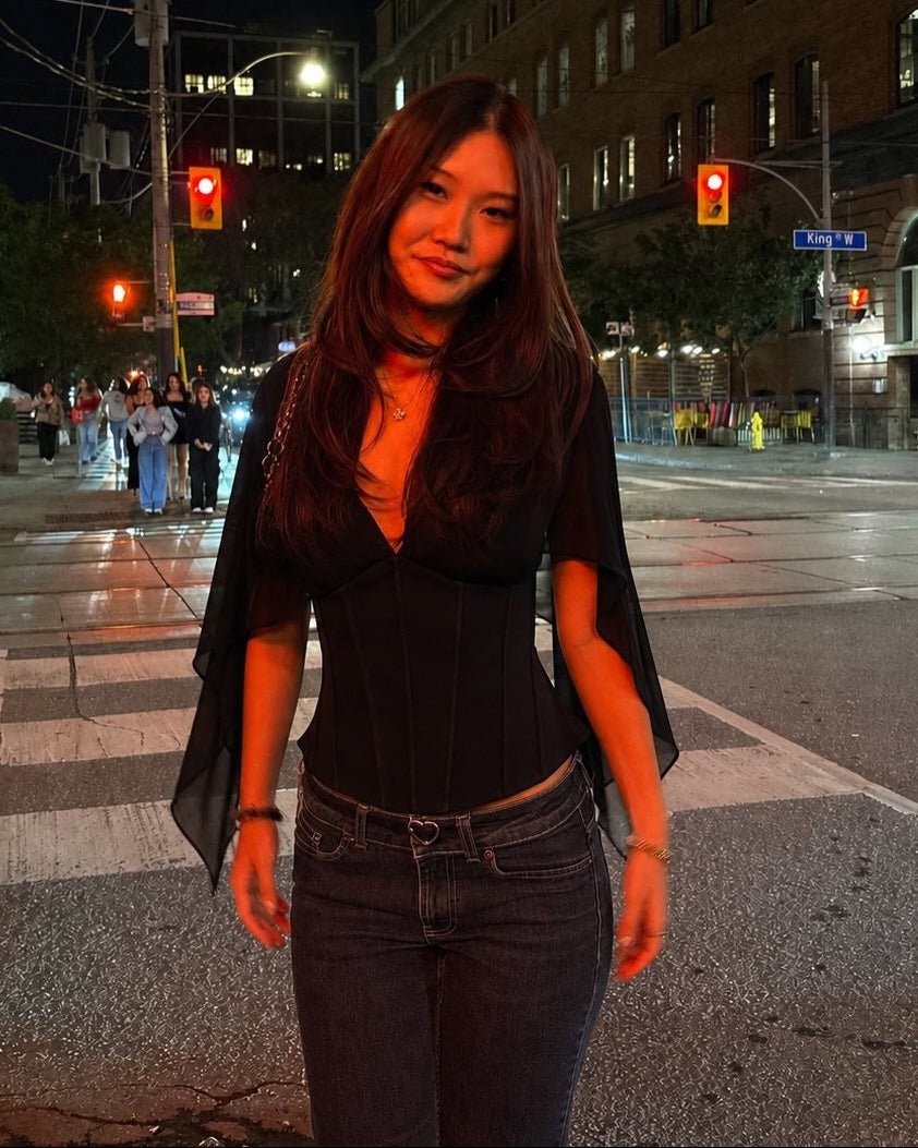 Valerie Chiffon Bell Sleeves Corset Top - Women's Everyday Fashion Top - Image 5