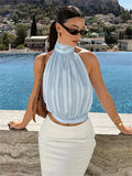 Sienna Lace-Up Backless Tank Top - Women's Everyday Fashion Top