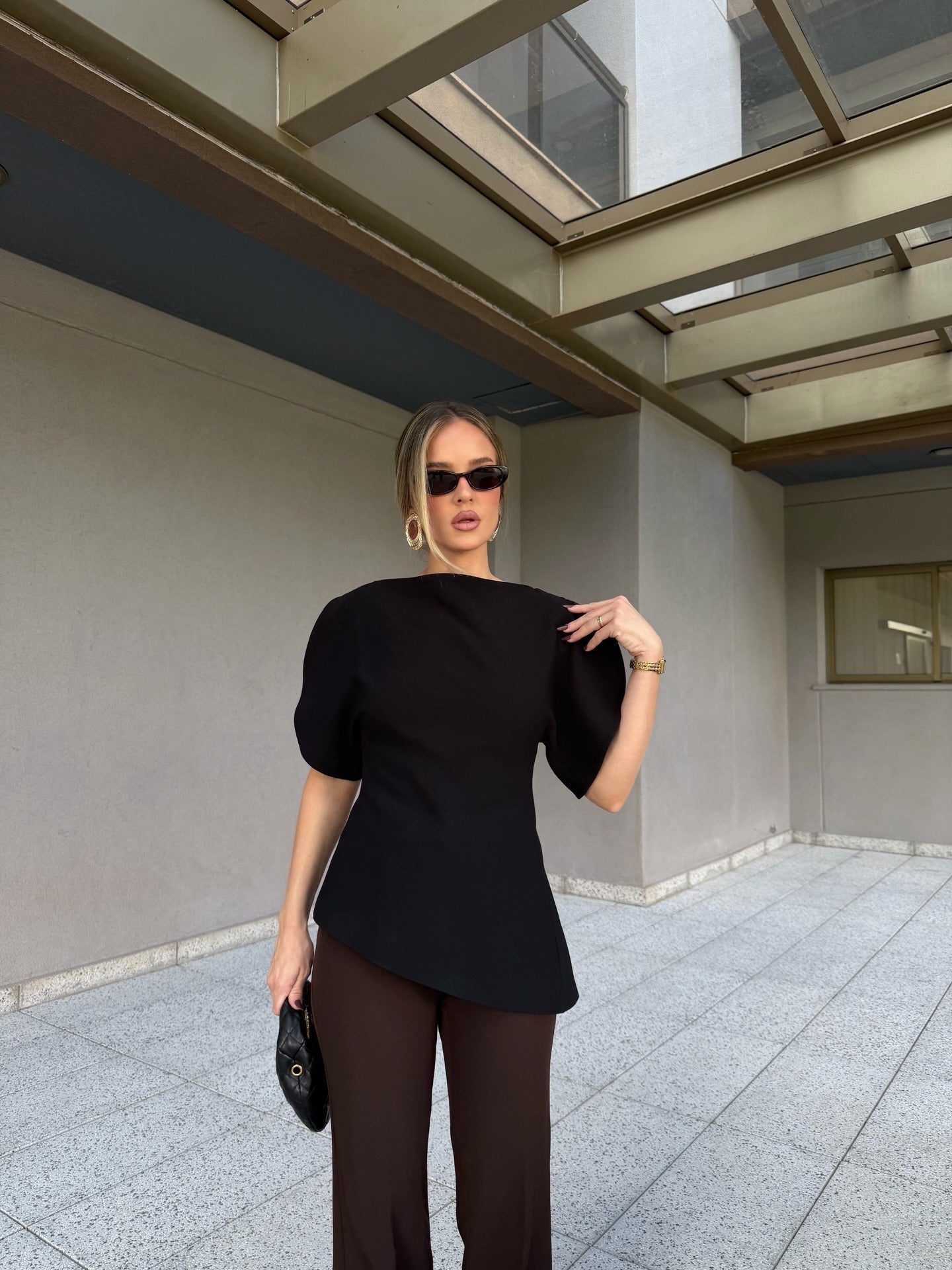 Sienna Tricot Balloon Sleeve Top - Women's Everyday Fashion Top - Image 12