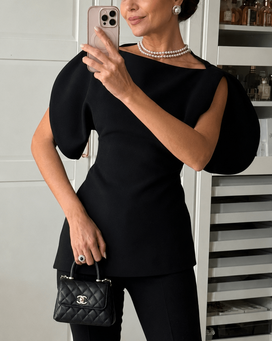 Sienna Tricot Balloon Sleeve Top - Women's Everyday Fashion Top - Image 10