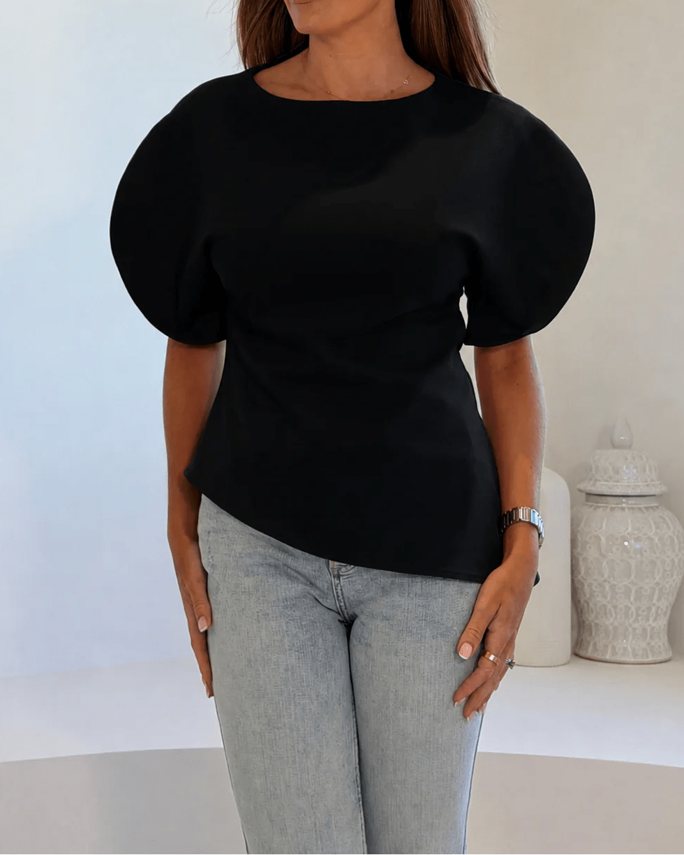 Sienna Tricot Balloon Sleeve Top - Women's Everyday Fashion Top - Image 9