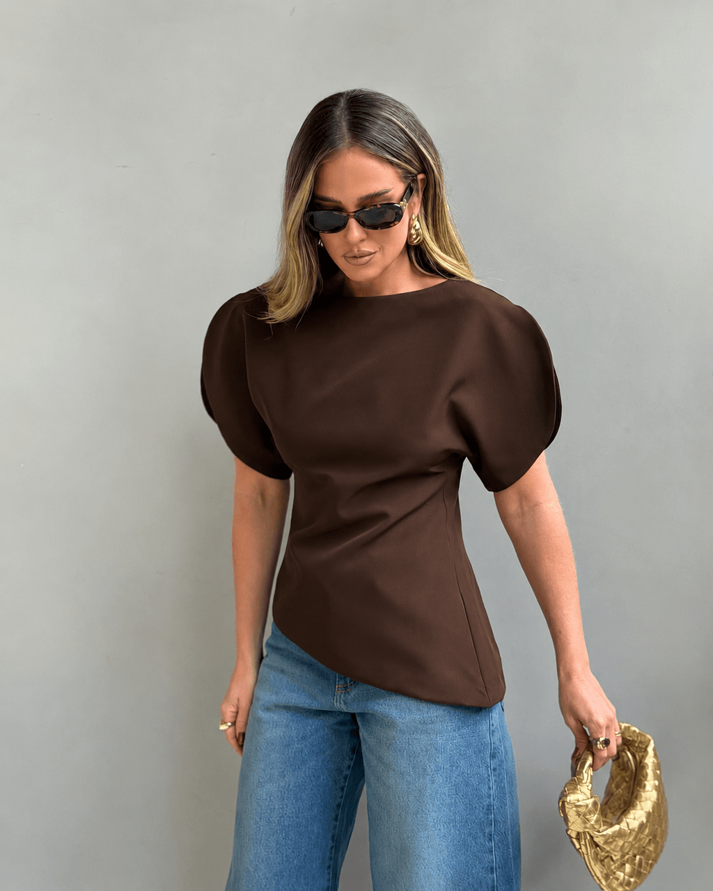 Sienna Tricot Balloon Sleeve Top - Women's Everyday Fashion Top - Image 14