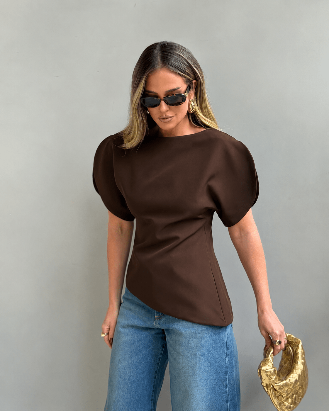 Sienna Tricot Balloon Sleeve Top - Women's Everyday Fashion Top - Image 14
